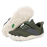 SAGUARO Barfußschuhe Kinder Jungen Barfussschuhe Mädchen Atmungsaktiv Zehenschuhe Leicht Barfuß Sneaker Weich rutschfest Barefoot Shoes, Moos Grün, 30 EU