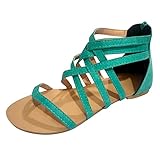 IQYU Strandschuhe Damen Zehentrenner, Zehensandalen Damen, Trekkingsandalen Outdoor Atmungsaktiv, RöMersandalen Damen Mit Weichen Sohlen, Arbeitsschuhe Open Toe, Kreuzriemen Outdoorsandalen