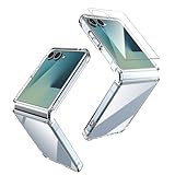 Natbok Hülle für Samsung Galaxy Z Flip 7 5G, Z Flip7 Transparente Case Schutzhülle mit 1 Schutzglas, [TPU Verbindungsstück faltbar Bequem] Harte PC Dünn rutschfest Samsung Z Flip 7 Hülle Handyhülle
