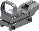 Feyachi Red Dot Visier Red Green Leuchtpunktvisier Reflex Sight mit einstellbares taktisch Rot und Grün Fadenkreuz Zielfernrohr Reflexvisier kompatibel mit 20mm/22mm Picatinny
