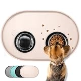 Conlun Napfunterlage Hund,1,2cm Hohe Ränder Futtermatte Katzen zur Vermeidung von Verschüttungen,BPA-Freie Silikonmatte mit Rand Gummi-Hundenapf Unterlage für Futter- und Wassernäpfe(Beige,48x30 cm)WT
