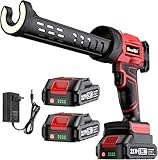 Seesii Akku Kartuschenpistole Kompatibel mit Makita 18V Akku, Elektrische Kartuschenpresse mit 2x 2000mAh Akku, LED- Licht, Silikonpistole Akku für 300ML Kartuschen (Rot)