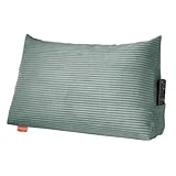 sleepling Rückenkissen Cord Optik, Keilkissen für Bett und Sofa, Lendenkissen, dreieckiges Lesekissen, Kissen mit abnehmbarem waschbarem Bezug, Seitenfach, 70 cm breit, türkis