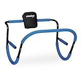 Relaxdays Bauchtrainer, Bauchmuskeltrainer, HxBxT: 68,5 x 69 x 65 cm, effektives Training zuhause, für Sit-Ups, blau