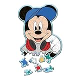 Trefl – Konturenpuzzle aus Holz: Disney, Mickey Mouse: In der Welt von Mickey – 50 Elemente, Wood Craft Junior, Unregelmäßige Formen, 10 Figuren, Modernes Puzzlespiel, Spiel für Kinder ab 5 Jahren