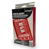 Fire Angel Feuerlöschdecke, 1 x 1 m, für Küche, Zuhause, Wohnwagen, Wohnmobil, Sicherheitszubehör, mit abwischbarer, Harter Schutzhülle