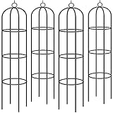 GARDEBRUK® 4X Rosensäule 200x40cm Metall Stabil Wetterfest Garten Rankgitter Rankhilfe Ranksäule Metallsäule Gartensäule