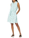Amazon Essentials Damen Ärmelloses gewebtes Hemdkleid mit lockerer Passform, Aquablau Mohnblume, XL