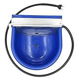 Beheizte Tränke für Pferde, für den Außenbereich, automatisch, mit verstellbarem Schwimmerventil & Abflussloch, für Rinder, Ziegen, Tränke (EU), Dunkelblau