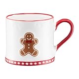 AMBITION Weihnachtstasse Lebkuchenmann 300 ml Cookies Porzellanbecher Spülmaschine & Mikrowelle