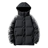 Steppjacke Herren Warm Casual Outdoor Basic Sportlich Trainingsjacke Leichte Lang Herrenjacke Mantel Jacke Mit Kapuze Blouson