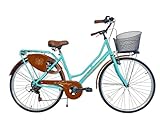 MADICKS Damenfahrrad Hollandrad Größe 26 Citybike Vintage Retro mit Korb mit Gangschaltung Citybike Tiffany hellblau (Tiffany)