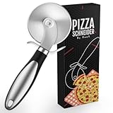 Scharfer Pizzaschneider. Wackelfreier Pizzaroller aus Edelstahl zum mühelosen Schneiden von Pizzen in Scheiben. Schützender Klingenschutz mit rutschfestem Griff.Einfache (Pizza Cutter 7 cm)