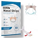 Haslom® 50 Premium Nasenpflaster + Gebrauchsanleitung – Verbessert die Atmung und Sauerstoffversorgung, Anti-Schnarchen für Schlaf, Starker Halt für Sport und Schlaf