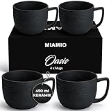 MIAMIO – 450 ml Kaffeetassen / 4er Tassen-Set – Keramik Tasse matt für Kaffee, Latte, Cappuccino und Tee – Oasis Kollektion