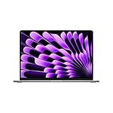 Apple 15' MacBook Air Laptop mit M3 Chip: 15,3' Liquid Retina Display, 24 GB gemeinsamer Arbeitsspeicher, 512 GB SSD Speicher, beleuchtete Tastatur, 1080p FaceTime HD Kamera, Touch ID, Space Grau