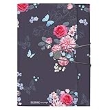 Herlitz Fächermappe Ladylike Flowers, 12 Fächer mit Gummizug und Visitenkartenfach, 1 Stück