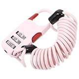 OFFIGAM Robustes Zahlenschloss Fahrrad Kabelschloss aus Stahlseil für Motorrad Kinderwagen und Fahrradkorb Tragbares Pinkes Sicherheits schloss Vielseitig Einsetzbar