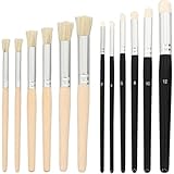 Uxsjakjsd 12 Stück Trockenpinsel für Miniaturmalerei, Rundpinsel, Schablonenpinsel zum Schablonieren, Pinselset für Malerei, Modellbau