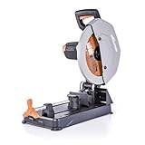 Evolution R355CPS Kappsäge Kapp-Zug-Gehrungssäge 2200 W | inkl. Ø 355 mm HM-Sägeblatt Multi-Material-Schneiden Holz, Aluminium, Stahl, Kunststoff | Schnittleistung von 120 x 120 mm | 0-45˚ Gehrung