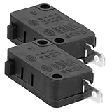 NUOBESTY 2 Stück Mikrowellen Mikroschalter Momentary Schalter mit Anschlüssen Ersatz für Mikrowellen Reiskocher Kühlschranktür Langlebig Installieren