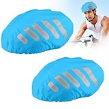 XLZJYIJ 2 Stück Regenschutz für Fahrradhelm, Helmregenüberzug Wasserdichter, Reflektierend Helm Überzug, Reflektierend Fahrradhelm Regenschutz für Ausflüge Reisen und Fahrten