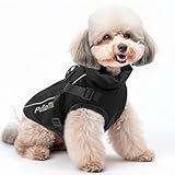 PcEoTllar Wasserdichter Hundemantel für kleine Hunde, warme reflektierende Jacke mit Geschirr für den Winter, Ski-Kostüm, Baumwolle, Hundepullover