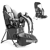 besrey Kraxe Kindertrage mit Aufbewahrungstasche, tragbare Kinderrückentrage für Reise, Kinderkraxe wandern für 6-36 Monate, Tragesitz bis 18 kg, zusammenklappbare