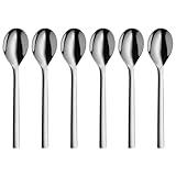 WMF Nuova Tee-/ Kaffeelöffel Set 6-teilig, 13,5 cm, Teelöffel Cromargan Edelstahl poliert, Dessertlöffel glänzend, spülmaschinengeeignet