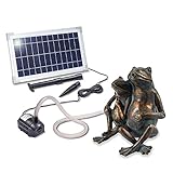 esotec Wasserspeier mit Solarpumpe Frösche | Teichfigur Gartenfigur & Gartenstatue | Tauchpumpe Set | Gartenbrunnen Solar für draussen Springbrunnen für außen outdoor Vogeltränke H=22cm 101657