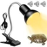 CEWROM Schildkröte Wärmelampe,50W Wärmelampe Schildkröten Reptilien Terrarium Lampe Mit 3 Uva Lampe Schildkröten Lampe 360° Schwenkklemme Clip Wärmespotlampe für Schildkröten Eidechse Reptilien