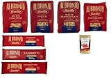 Barilla Al Bronzo Pasta Mix – 7×500 g (Mezzi Rigatoni, Fusilli, Mezze Penne, Tortiglioni, Linguine, Spaghetti, Spaghettoni) – raue Bronze-Oberfläche, saucenfreundlich + Italian Gourmet polpa