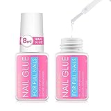 Nagelkleber, 2 Stück Nagelkleber 8g mit Pinsel, Extra Stark Nagelkleber, für Künstliche Nägel Nagelkunst Nageldesign falscher Nagelkleber
