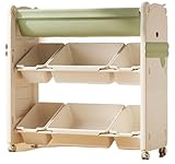 BOGAZY Spielzeugregal Bücherregal Spielzeugaufbewahrung Organizer, 3-stufiges Und, Spielzeugaufbewahrungsschrank Spielzeugregal Für Spielzimmer Aufbewahrungsregal(B)