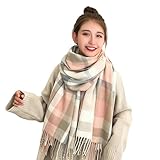 Gyios Schals & Tücher für Damen Nachahmung Kaschmir Frauen Schal Winter Süßer Vorhaltiger Schal Long Wrap -schals-rosa-eine Größe