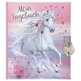 Depesche 12048 Miss Melody - Tagebuch mit Pferde-Motiv in Rosa und Hellblau, kleinen Herzen, Schloss und 192 verzierten Papierseiten, inklusive 2 Stickerbogen, ca. 19 x 16 x 3 cm