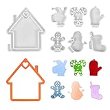 Silikonform Weihnachten, Silikonformen Gießformen, Haus Gießformen Weihnachten Anhänger, Silikon Gießform Weihnachtsbaum, Weihnachtsdekorationen, Gipsform Silikonform für DIY Basteln