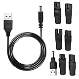 AQSQWQ 8 Stück 5V USB Netzkabel Kabel Rasierer Ladegerät Ersatz-Netzteil-Ladegerät, Multifunktions USB Adapter Set für alle Arten von Rasierern, Haarschneidern und Anderen Ladekabeln