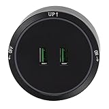Gavigain Dual-USB-Steckdosenleiste, verschiebbare Steckdosenschiene, flexibles Design, robustes ABS-Material, ideal für den Heim- und Bürogebrauch