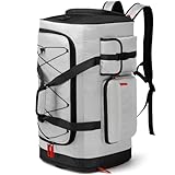 Reisetasche Herren 75L Große Sporttasche Weekender Rucksack mit Schuhfach Wasserdicht Trainingstasche Damen Übernachtung Travel Gym Tasche für Reisen, Camping, Fitness, Grau