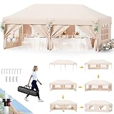 Devoko Pavillon,Pavillon 3x6 Wasserdicht Stabil Winterfest 3-fache Höhenverstellung,Faltpavillon UV Schutz 50+,Pavillon Faltbar,Pavillion mit Tragetasche,Für Garten Outdoor Camping,Grau