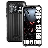 HOTWAV Cyber 13 Outdoor Handy Ohne Vertrag Android 14,10300mAh, 16(8+8) GB+128GB/1TB TF Outdoor Smartphone, 6.6” + 90Hz, 64MP+16MP Baustellenhandy, Face ID/NFC/OTG Schwarz