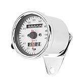Motorrad Tachometer, 12V Universal Motorrad Kilometerzähler Tacho mit Kontrollleuchten Wasserdicht Tachometer für Boot, Auto, LKW, Marine, GPS, Kilometerzähler
