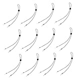 Homoyoyo 12 Stück Teiliges Maskenband Verstellbar Strapazierfähige Masken aufhängeschnur mit Schnalle Winddichter Ohrschutz Praktisches Brillen Mützen halteband für Erwachsene Schwarz