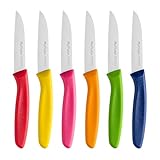 Ruffulon Gemüsemesser 6 stück,gerades Obstmesser, Schälmesser aus edelstahl,ultrascharfes Gemüse und Obstmesser,Küchenmesser mit kunststoffgriff- Bunte