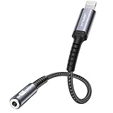 JSAUX iPhone Lightning auf 3.5mm Klinke Adapter MFi Zertifiziert iPhone Kopfhörer Adapter Aux Audio Adapter Kompatibel mit iPhone 14/14 Pro/13/13 Pro/12 Pro/11/11 Pro/SE/8/7/6/8 Plus/7 Plus-Rot