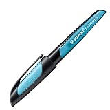 STABILO - Schulfüller mit Standard-Feder M - EASYbuddy in schwarz/himmelblau - blau (löschbar) - inkl. Patrone