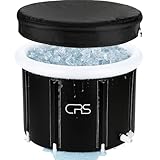 CRS faltbare Badewanne für Dusche Erwachsene/Kinder | Outdoor Eisbad | faltbare Eistonne | Eisfass für innen & außen | Eiswanne für zuhause | Für Wim-Hof Methode | Tauchbecken Sauna (Schwarz 75cmØ)
