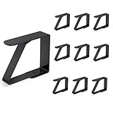 ERBO 10 Stück Tischdeckenklammern Set, Edelstahl Tischtuchklammern Tischdeckenhalter, Tischklammern für Dicke Tische, Gartentisch, Restaurant, Familie Esstisch - Schwarz, 5 x 4 cm