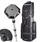 CHAMPKEY Weich gepolsterte Golf-Reisetasche mit übergroßen Rädern | Premium 1200D Polyester Oxford Golf-Reiseabdeckung | Ausgezeichnete Balance und Haltbarkeit Golf-Reisetaschen (grau)